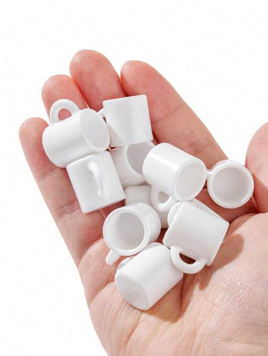 10pcs Dollhouse Miniature White Mugs: Miniature Resin Coffee Cup Models for Kitchen, Living Room, Study, or Café Scene Tabletop