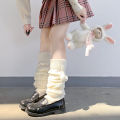Japanese Style Winter Warm Socks Lolita Warm Leg Knitted Socks  Wool Ball Knitted Foot Covers Leg Warmers With Balls For Women. 