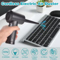 Compressed Air Duster for Computers Protable Cordless Air Blower Computer Cleaning with LED Light for PC Keyboard Crumbs Car.