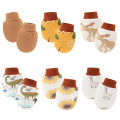6Pairs/lot Newborn Gloves Protection Face Baby Boy Mittens Soft Cotton Anti-Scratch Gloves Cartoon Printed Girls Infant Supplies. 