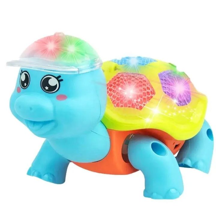 Battery Operated Turtle Toy with LED Flashing Lights/ Crawling Turtle Toys for Kids