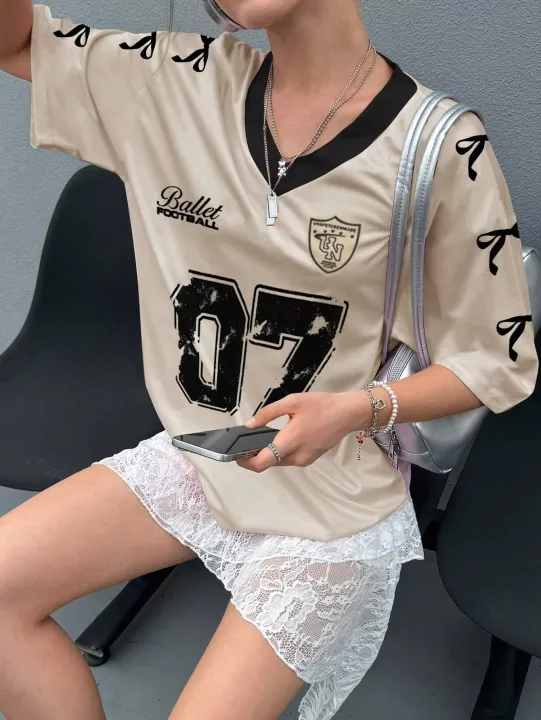 New%20Women's%20No.7%20Letters%20Printed%20V-Neck%20Short%20Sleeve%20Summer%20Soccer%20Jersey%20Loose%20Casual%20Sports%20Women's%20T-Shirt%20Short%20Sleeve%20-%20Image%207