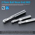 2 Flute Ball Nose End Mill 3.175 4 6 8 mm Shank CNC Engraving Bit Carbide End Mill Wood Milling Cutter Woodworking Tools. 
