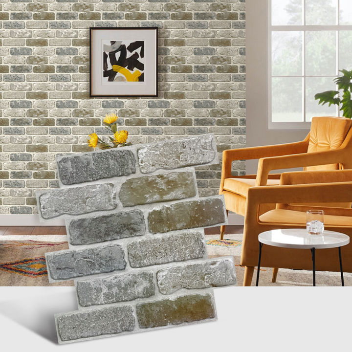 3D Tile Stickers, 3D Faux Brick Textures, Matte, 30cm x 30cm, Water and ...