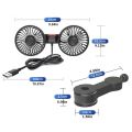 USB Automotive Fan Portable Air Conditioner Cars Electric Fan for Home Office 360 Degree Rotatable Dual Head 3 Speed Seat Fan.