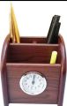 Table Clock Phone Pen Holder Stand for Office Desk Wooden Pen Stand Table Phone Holder Pen Stand Custom Branding Office Table. 
