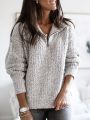 Spring Autumn Women Fashion Slim Solid Cotton Knitted Sweaters Vintage Long Sleeve Zip-up New Casual Female Pullovers Chic Tops. 