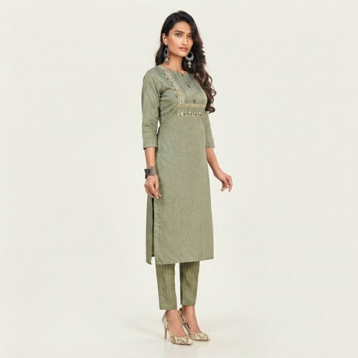 FuLoo's%20Octave%20Pure%20Cotton%20Designer%20Embroidered%20Kurti%20%20for%20Women%20%20#04%20-%20Image%202