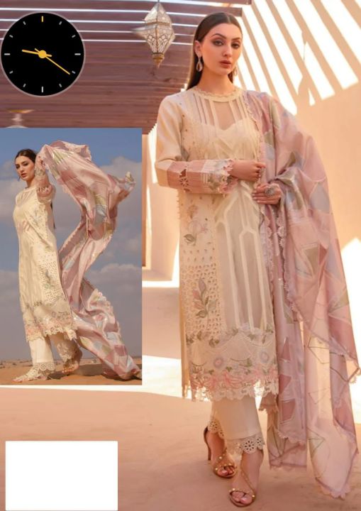 RANGRASIYA LAWN COTTON SUIT FULLY EMBROIDERED AND THREAD WORK