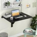 Wall Mounted Folding Wooden Laptop Table/Computer Table/Dvd Player/Iron Table Rack With White Foldable Brackets/Smart Office Table. 