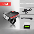 Bike Light with Horn Set,Rechargeable Bicycle Light with Bell,Bike Front Light for Electric Scooter, 3 Lighting Modes. 