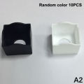 (Summer6)10 Pcs Snooker Protective Covers Plastic Snooker Cue Rub Chalk Clamps Square Professional Durable Billiard Accessories.