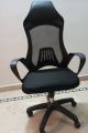Sytas Executive Leather Office Chair, Comfy Desk Chair with Adjustable Headrest & Flip-up Padded Arms & Lumbar Support, Adjustable Hight and Tilt, Rolling Swivel Chair, Black. 