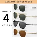 Randolph USA Matte Black Classic Aviator Sunglasses for Men or Women 100% UV sun glass for men. 