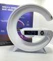 5 in 1 G Shape RGB Light Desk Lamp with Alarm Clock, Bluetooth Speaker, and Wireless Charger - Perfect for Home Office Decor/Gift- Multifunction Aesthetic Lamp. 