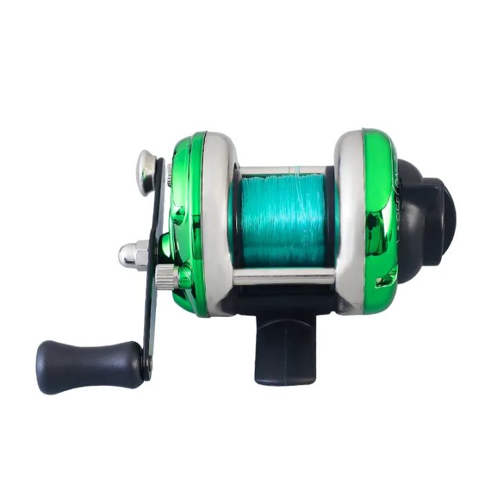 TAIYU Mini Ice Fishing Reel Metal Plasticl Drum Fishing Reels with Line Outdoor Tackle Fishing Accessories Bait Casting Reel