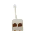 RJ11 to Double RJ11 Socket Female Port Splitter, RJ11 Plug to 2 Jack Adapter Telephone Wire can connect 2 telephones at once. 