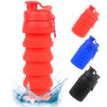 1 PC Red 500ML Portable Foldable Silicone Water Bottle Folding Gym Water Bottles Food Grade. 