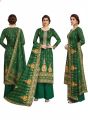 Woolen Kurta Suruwal Set with Shawl for Women - Green Ethnic Winter Wear. 