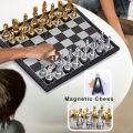 Magnetic Chess Set, Perfect for Training, Luxury Gold & Silver Set, Folding Board, Portable Travel Chess Board Game Sets. 