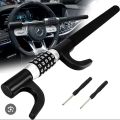 Number Code Car Steering Wheel Lock - Heavy Duty Adjustable Anti-Theft Steering Lock, Steering-to-Brake Option - Black. 