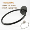 Bathroom Stainless Steel Towel Ring Stylish Design Hanging Hole-Free Adhesive Towel Storage Rack Bathroom Accessories Decoration.