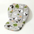 Baby Cushion for High Chair, Baby Stroller Seat Cushion, Cute Animal Pattern Cushion Soft Double-Sided Thick Cushion Breathable. 