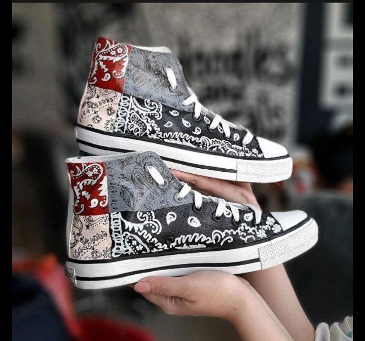 Bandana Printed Shoes For Unisex