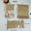 10pcs Kraft Paper with Window Bread Packaging Bags Oil-proof Breakfast Cookie Breat Supplies Party Food Toast Clear Celebrate.