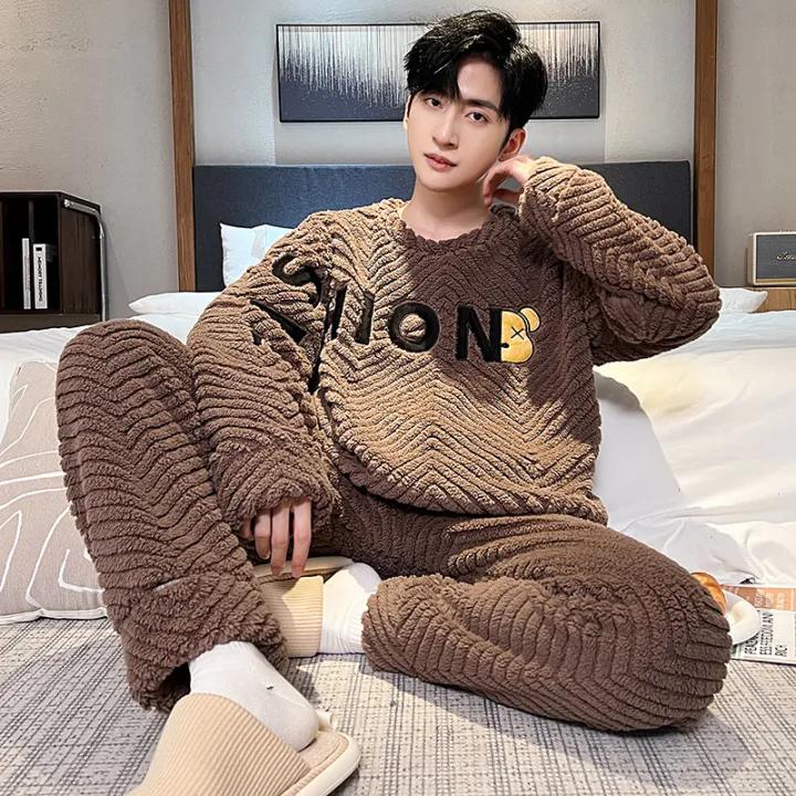 Autumn%20and%20Winter%20New%20Men's%20Coral%20Fleece%20Thermal%20Underwear%20Pajamas%20Homewear%20Suit%20Teenagers%20Thickened%20Facecloth%20Pajamas%20Homewear%20-%20Image%206