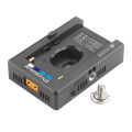 NP-F Battery Charger Battery Adapter Plate with DC12V DC8V USB-A Output Cold Shoe Adapter 1/4 Inch Screw Hole. 