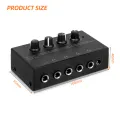 4 Channels Mini Headphone Amplifier HA400 Ultra-Compact Stereo Audio Amplifier With Power Adapter 10MHz Earphone Amp for Music. 