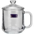 Delisoga Coffee Cup with Lid, Transparent Coffee Mug with Glass Lid, Glassware Lid Cup 360ml. 