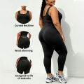 Plus Size Women Workout  Jumpsuit Yoga  Bodycon One Piece Tank Top Leggings Romper Plus Jumpsuit. 