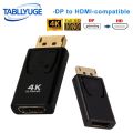 DisplayPort to HDMI-Compatible Adapter 4K/1080P DP to HDMI Adapter Male to Female Video Audio Converter For PC Laptop Projector. 