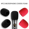 4PCS Microphone Foam Cover,Black & Red Handheld Stage Microphone Windshield Foam Cover For Studio Interview Microphone Cover Kar. 