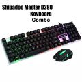 SHIPADOO Master D280 RGB Gaming Keyboard Mouse Set Semi Mechanical Keyboard With LED Backlighting For gemar PcTyping Laptop USE PUbg Free Fire Keyboard Mouse 1600 DpI Black White PAK FF. 