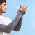 Summer Sun Protection Ice Sleeves Unisex Fashion Embroidered Outdoor Driving Riding Arm Sleeves With Thumb Hole.