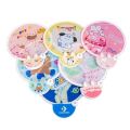 Cartoon Folding Mini Hand Fan – Small Portable Round Foldable Cute Handheld Fan for Women & Children, Pocket-Sized Summer Travel Fan. 
