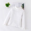 Girls Sweater Children Long Sleeve Jumper Winter Warm Knit New Baby Solid Colour High Neck Pullover Autumn Casual Sweet Bottom. 