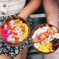 3 Sizes Natural Coconut Shell Bowl Coconut Bowl Wooden Bowls Light Food Container Fruit Salad Milkshake Dessert Bowl. 