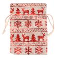 10pcs/lot Linen Christmas Cotton Bags  10x14 13x18cm Candy Gifts Jewelry Packaging Bags Drawstring Gift Bag & Pouches. 