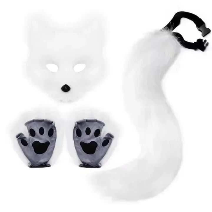 Fluffy%20Fur%20Fox%20Tail%20Cat%20Paws%20Gloves%20and%20Ears%20Headwear%20Face%20Mask%20Cosplay%20Costume%20Wolf%20Therian%20Mask%20Set%20Halloween%20Party%20Accessorie%20-%20Image%202
