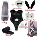 Bunny Girl Sakurajima Mai Cosplay Costume for Girls Halloween Funny Costume Black Stockings High Heels lenceria sensual mujer.