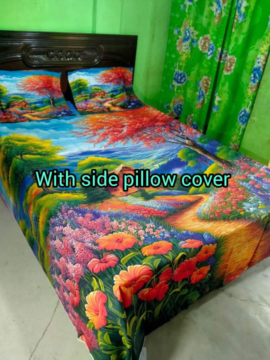 King%20size%20luxury%20panel%20bed%20sheet%20with%20two%20pillow%20cover%20size%20(7.5"%C3%978.3")%20feet%20King%20size%20-%20Image%202