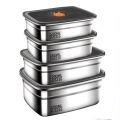 High Quality Stainless Steel Camping Lunch Box Sealed Refrigerator Freezer Storage Box Leak-proof Microwave Suitable Bento Box. 