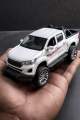 1:32 Die Cast Toyota Hilux Pickup Model Toy – White | Pull Back, Opening Doors, Metal Bod. 