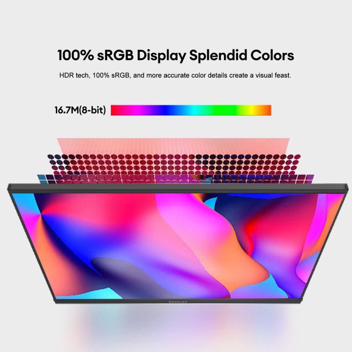 ZEUSLAP%2016"%20Portable%20Monitor%20100%25sRGB%201200P%20IPS%20Screen%20Travel%20Gaming%20Computer%20Display%20for%20Steam%20Deck%20Laptop%20Switch%20PS4%20PS5%20Xbox%20-%20Image%202