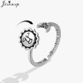 Anti Stress Anxiety Spinner Rings for Women Zircon Sunflower Fashion Fidget Ring Rotatable Engagement Jewelry s. 