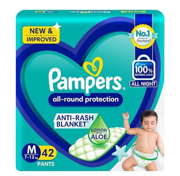 Pampers All round Protection Pants Medium 7-12 kg - 42 Pcs